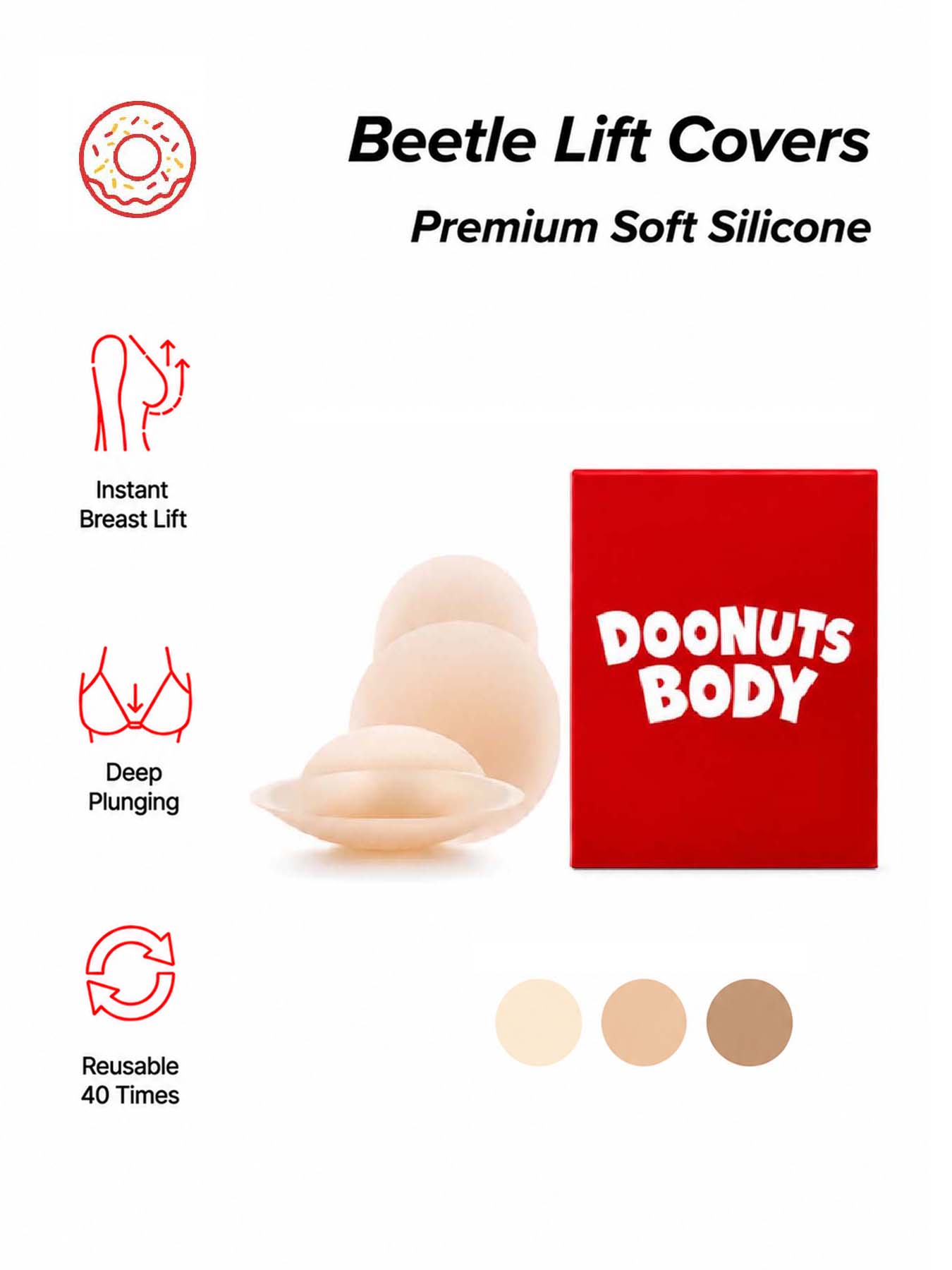 DOONUTS Onzichtbare borstlift- - Push Up Bra Silicone recensie en prijs